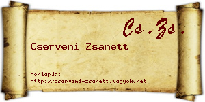 Cserveni Zsanett névjegykártya